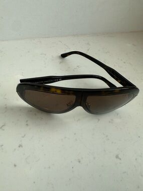 Tom Ford Tortoiseshell Shield Sunglasses - Dark Brown Lenses